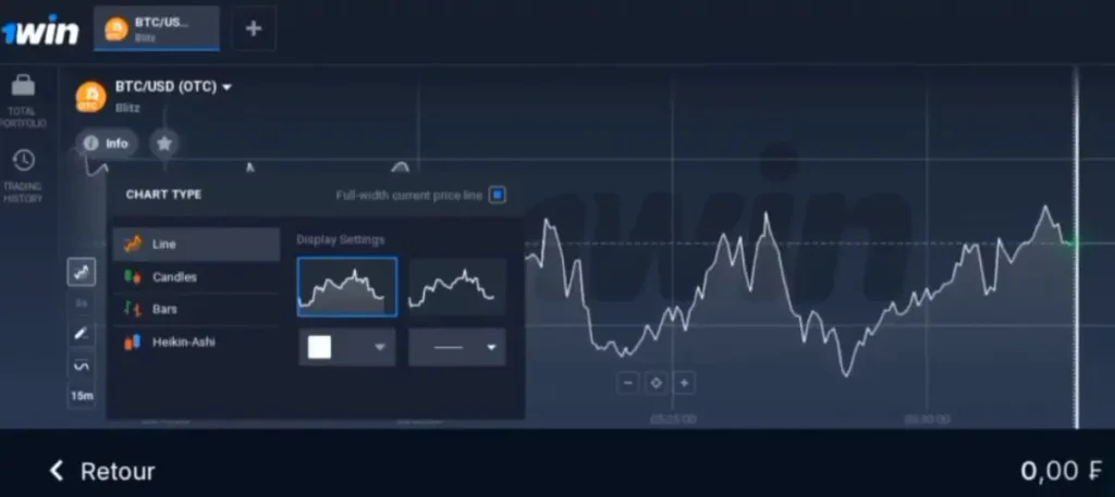 1Win Trading Settings