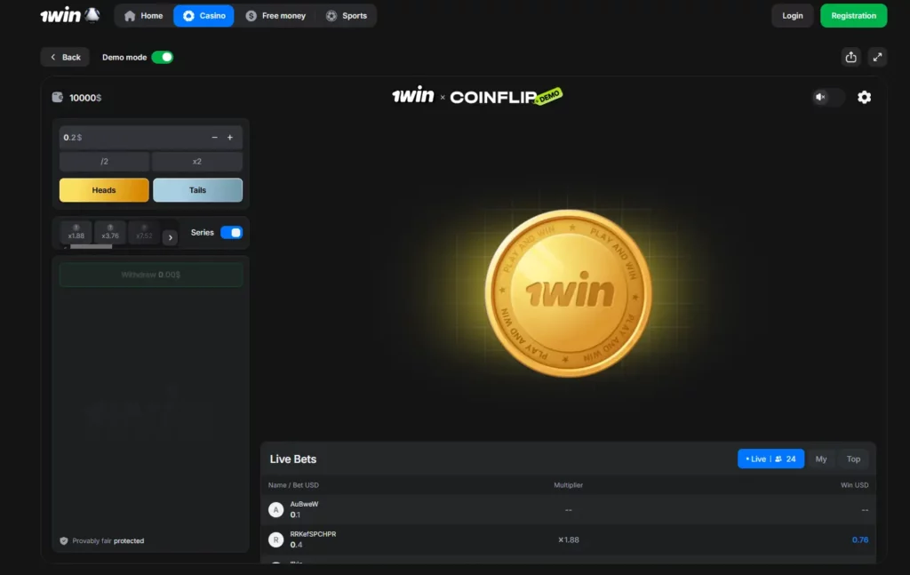 CoinFlip at 1Win CoinFlip at 1Win