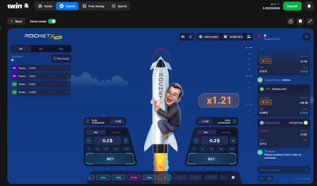Rocket X at 1Win