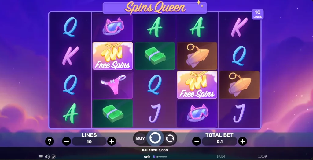 Spins Queen Interface Spins Queen Interface